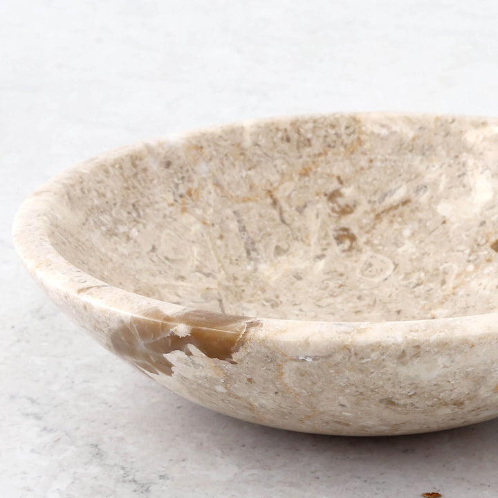 BAYAN MARBLE BOWL  |  SML 15CM  |  ORGANIC CREMA MARBLE