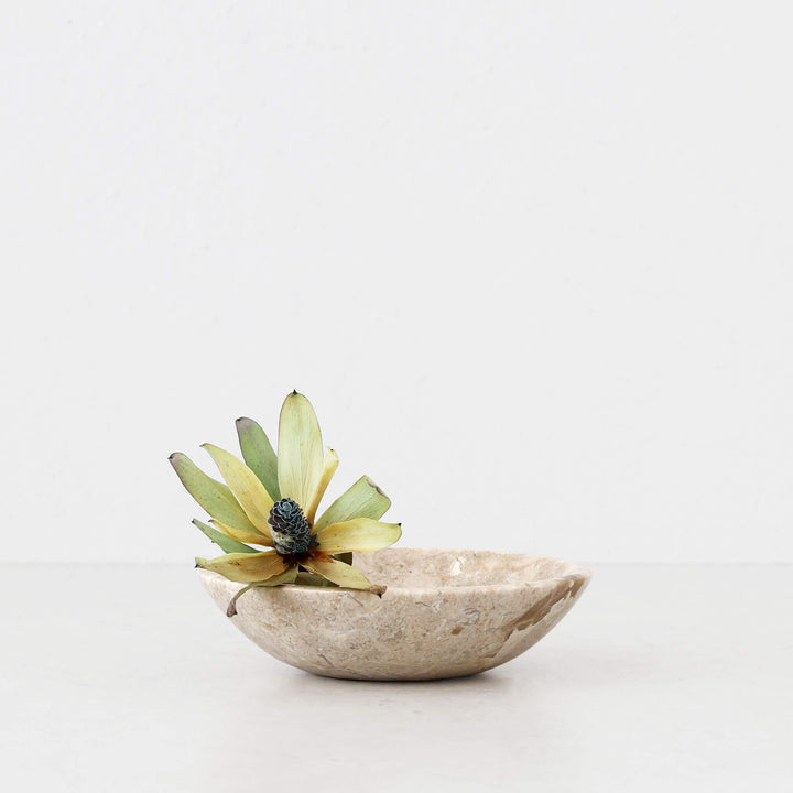 BAYAN MARBLE BOWL  |  SML 15CM  |  ORGANIC CREMA MARBLE