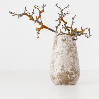 BAYAN MARBLE VASE  |  LRG 26CM  |  ORGANIC CREMA MARBLE