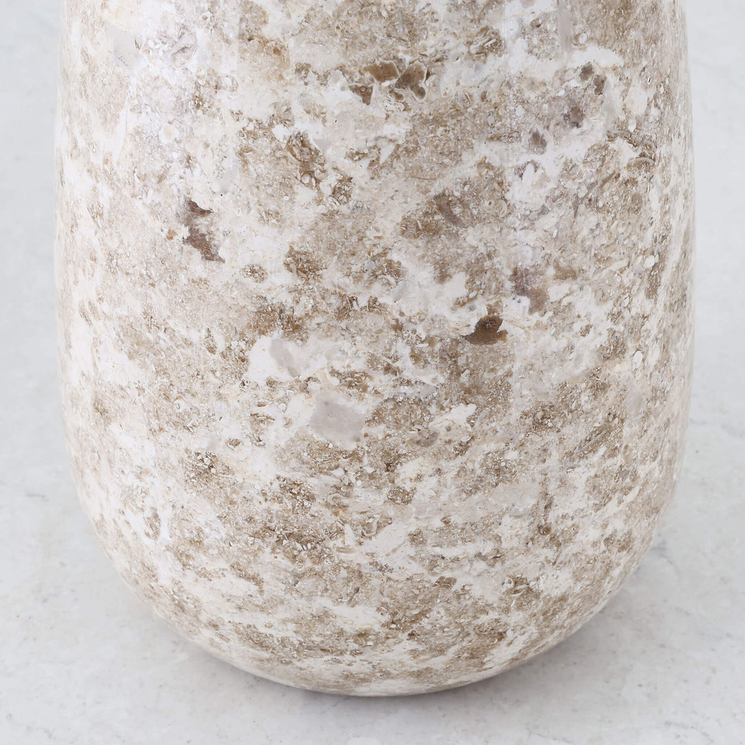 BAYAN MARBLE VASE  |  MED 20CM  |  ORGANIC CREMA MARBLE