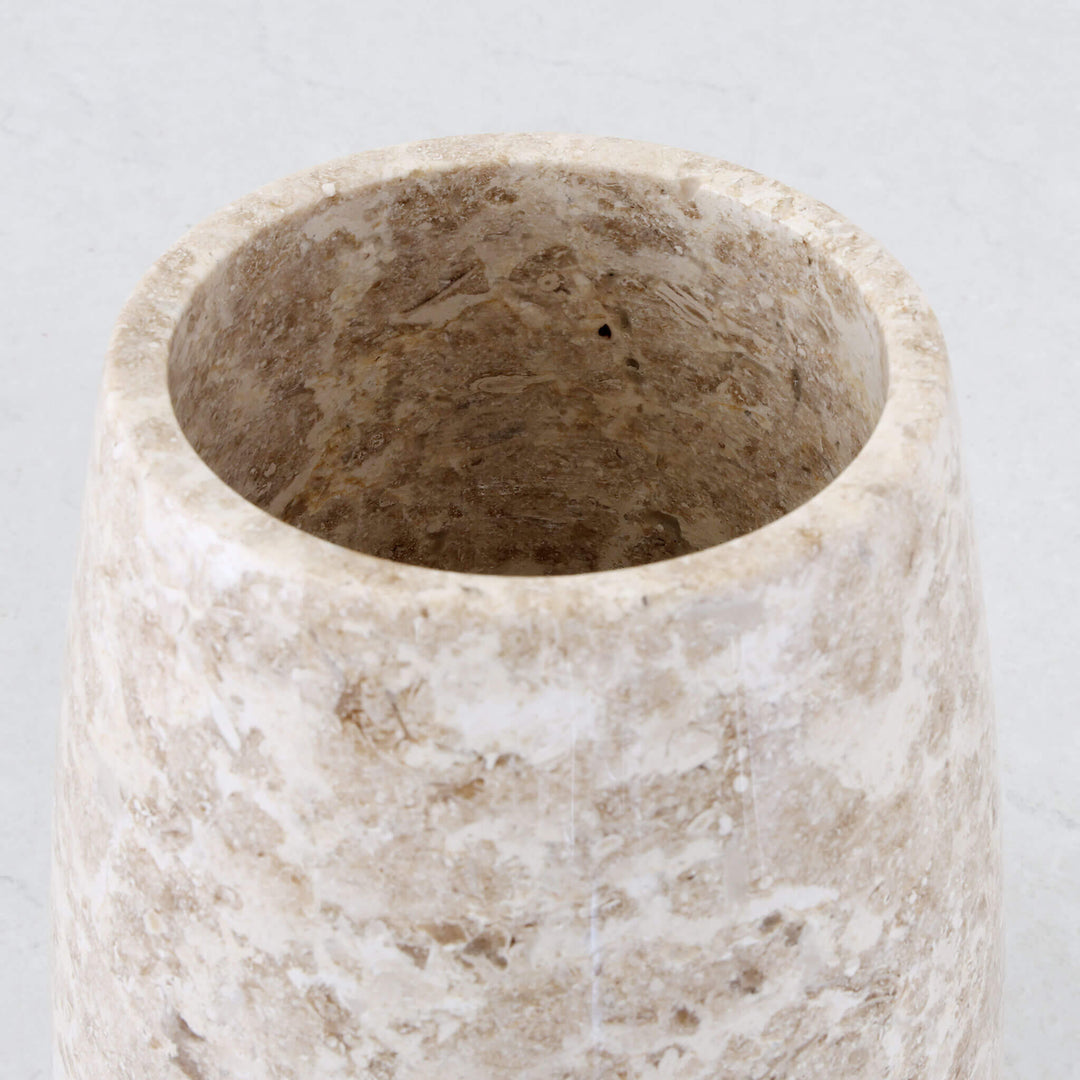 BAYAN MARBLE VASE  |  MED 20CM  |  ORGANIC CREMA MARBLE