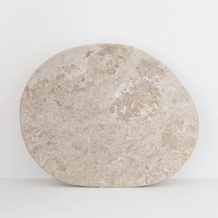 BAYAN OVAL PLATE  |  50CM  |  ORGANIC CREMA MARBLE