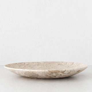 BAYAN OVAL PLATE  |  50CM  |  ORGANIC CREMA MARBLE