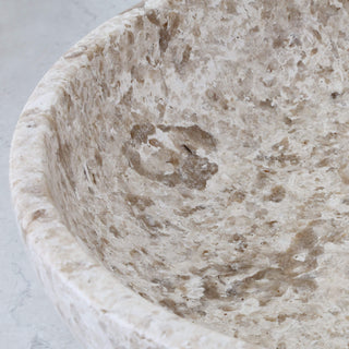 BAYAN ROUND DISH  |  LRG 30CM  |  ORGANIC CREMA MARBLE