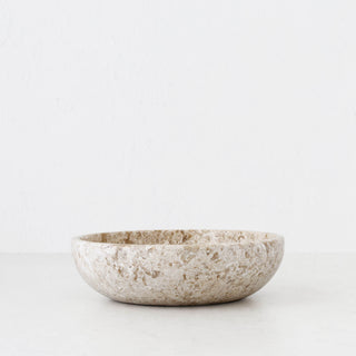 BAYAN ROUND DISH  |  LRG 30CM  |  ORGANIC CREMA MARBLE
