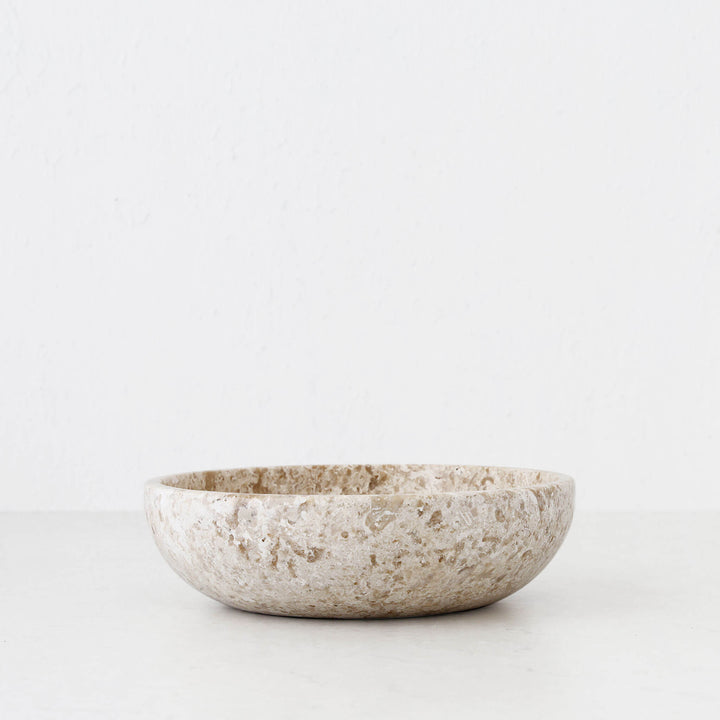 BAYAN ROUND DISH  |  LRG 30CM  |  ORGANIC CREMA MARBLE