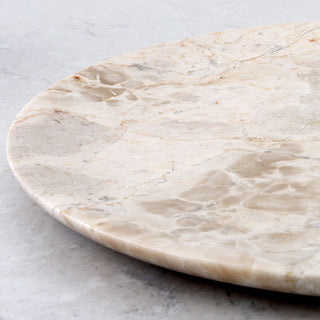 BAYAN ROUND PLATE  |  SML 25CM  |  ORGANIC CREMA MARBLE