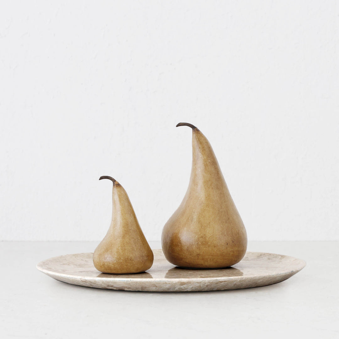 BAYAN ROUND PLATE  |  LRG 45CM  |  ORGANIC CREMA MARBLE
