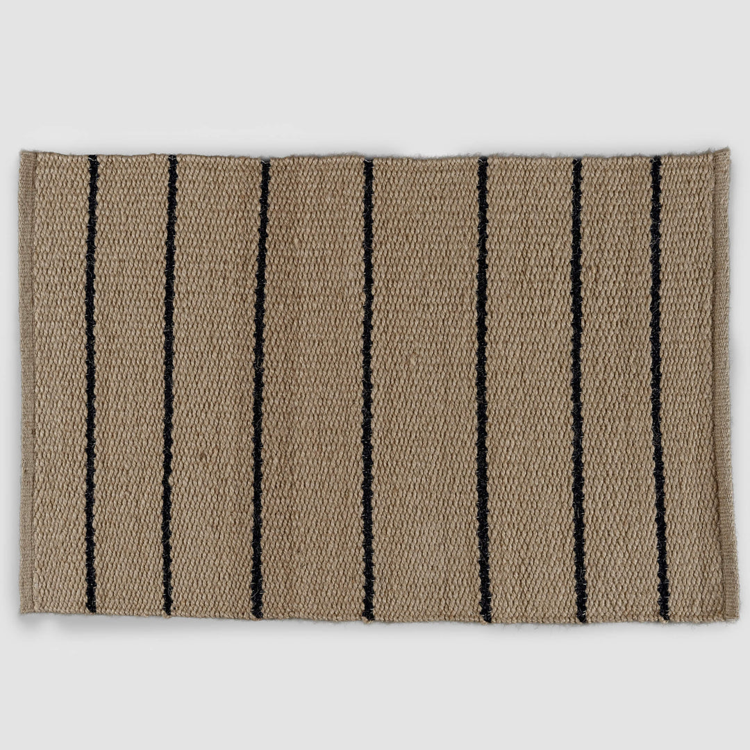 BEDARRA JUTE DOOR MAT  |  60 X 90  |  NATURAL + BALTIC STONE STRIPE