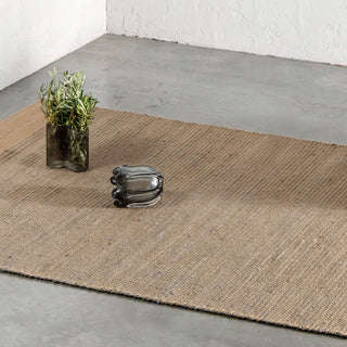 BEDARRA JUTE RUGS + RUNNER  |  NATURAL + LEADMAN GREY