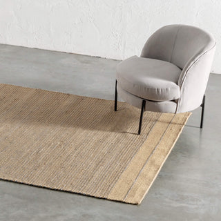 BEDARRA JUTE RUGS + RUNNER  |  NATURAL + LEADMAN GREY