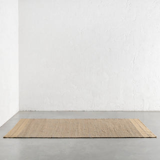 BEDARRA JUTE RUGS + RUNNER  |  NATURAL + LEADMAN GREY