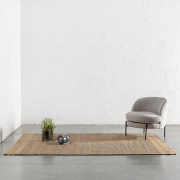 50% FINAL SALE  |  BEDARRA JUTE RUG  |  200CM X 300CM  |  NATURAL + LEADMAN GREY