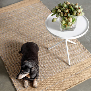 BEDARRA JUTE RUGS  |  NATURAL + LEADMAN GREY