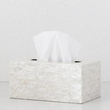 BELLE INLAY TISSUE BOX COVER  |  RECTANGLE  |  IVORY