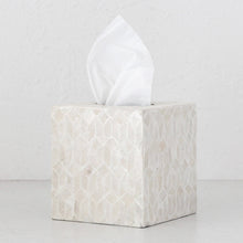 BELLE INLAY TISSUE BOX COVER  |  SQUARE  |  IVORY