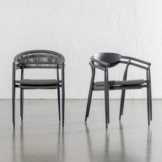 JOAQUIN INDOOR/OUTDOOR DINING CHAIR  |  DEEP ANTHRACITE STACKABLE