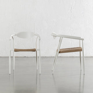 BENITO INDOOR/OUTDOOR DINING CHAIR  |  MILK WHITE + NATURAL  |  BUNDLE X4