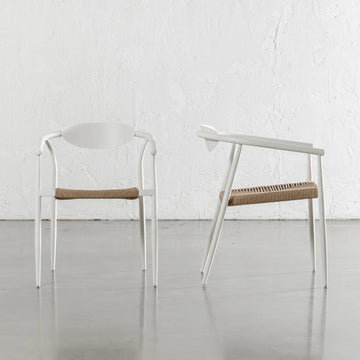BENITO INDOOR/OUTDOOR DINING CHAIR  |  MILK WHITE + NATURAL  |  BUNDLE X4
