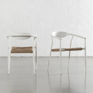 BENITO INDOOR/OUTDOOR DINING CHAIR  |  MILK WHITE + NATURAL  |  BUNDLE X4