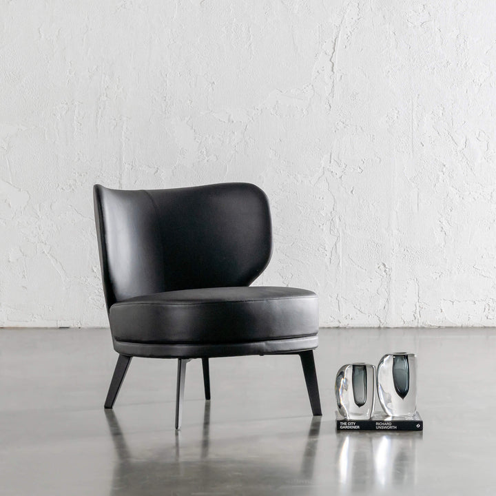 BERGEN ARMCHAIR  |  NOIR BLACK VEGAN LEATHER