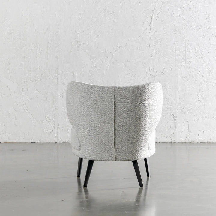 BERGEN ARMCHAIR BACK VIEW |  SMOKEHAZE BOUCLE