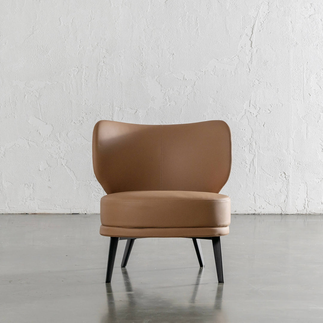 BERGEN ARMCHAIR  |  SADDLE TAN VEGAN LEATHER