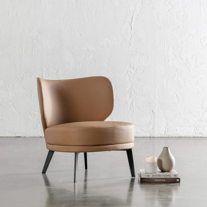 BERGEN ARMCHAIR  |  SADDLE TAN VEGAN LEATHER