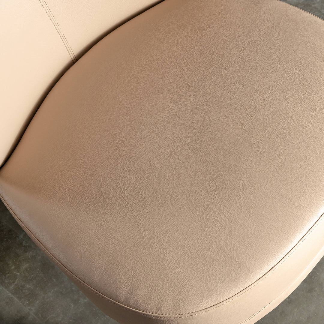 BERGEN ARMCHAIR  |  SMOKE TAUPE VEGAN LEATHER CLOSE UP