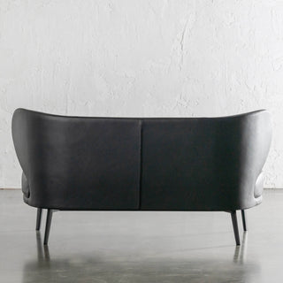 BERGEN MOLENHOEK 2 SEAT SOFA BACK VIEW  |  NOIR BLACK VEGAN LEATHER