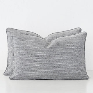 BEZIER HERRINGBONE CUSHION BUNDLE X2  |  40X60  |  FLOODED GUM GREY