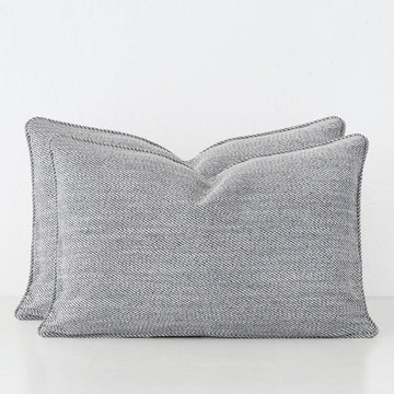 BEZIER HERRINGBONE CUSHION BUNDLE X2  |  40X60  |  FLOODED GUM GREY