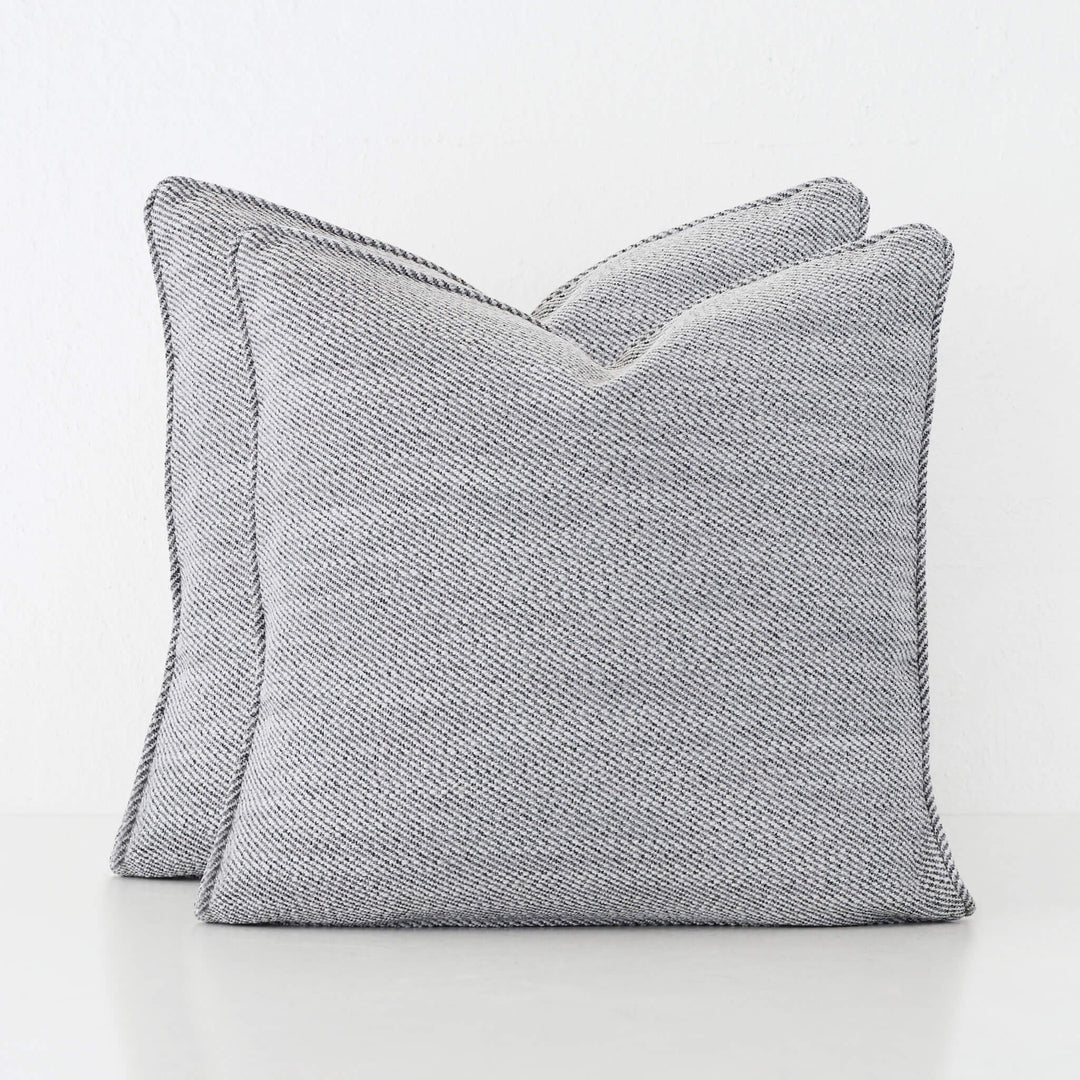 BEZIER HERRINGBONE CUSHION BUNDLE X2  |  50X50  |  FLOODED GUM GREY