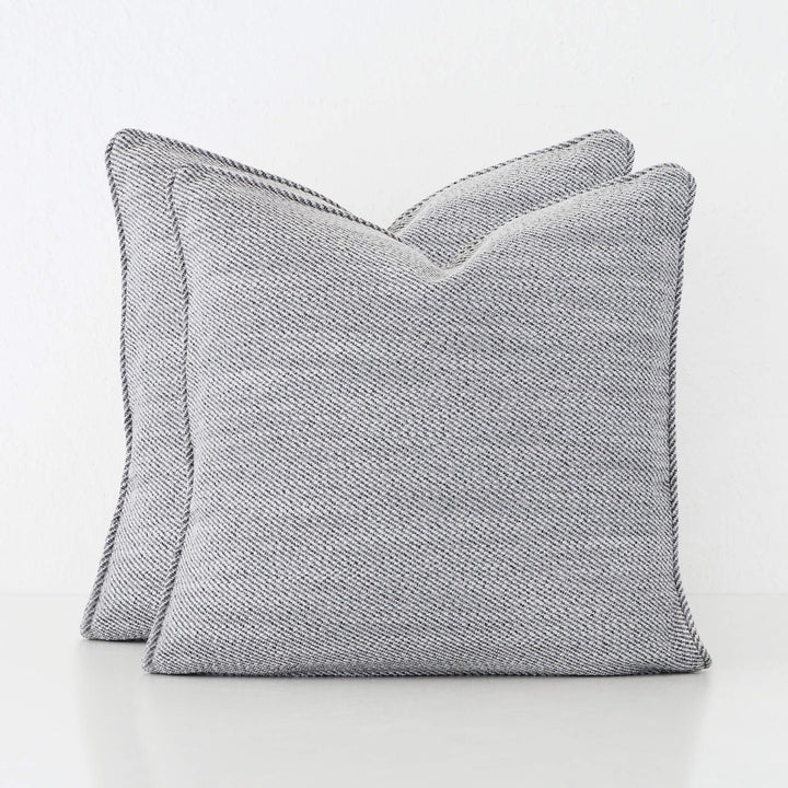 BEZIER HERRINGBONE CUSHION BUNDLE X2  |  50X50  |  FLOODED GUM GREY