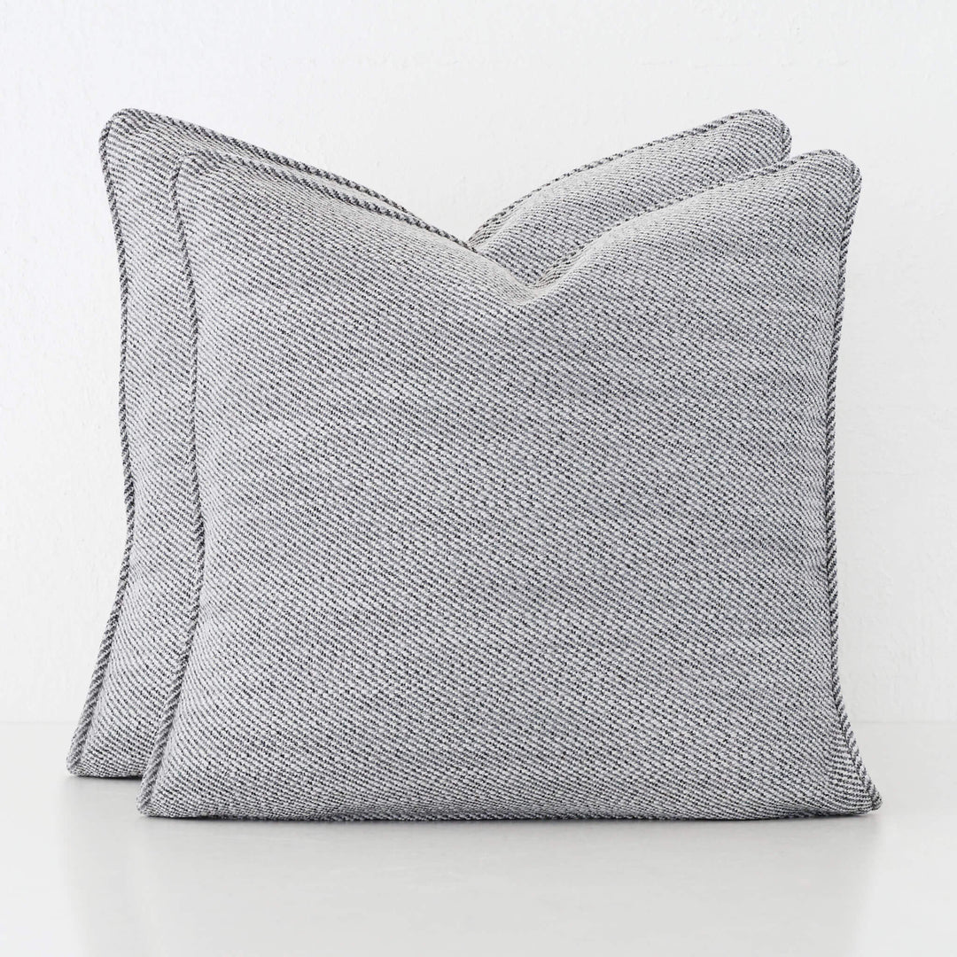 BEZIER HERRINGBONE CUSHION BUNDLE X2  |  60X60  |  FLOODED GUM GREY