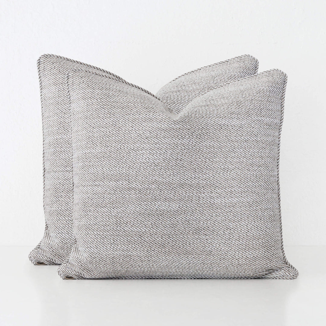 BEZIER HERRINGBONE CUSHION BUNDLE X2  |  50X50  |  HAZELNUT SKIM