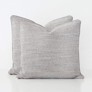 BEZIER HERRINGBONE CUSHION BUNDLE X2  |  50X50  |  HAZELNUT SKIM