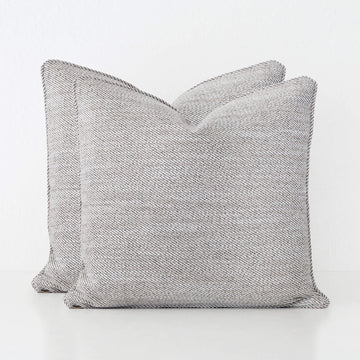 BEZIER HERRINGBONE CUSHION BUNDLE X2  |  50X50  |  HAZELNUT SKIM