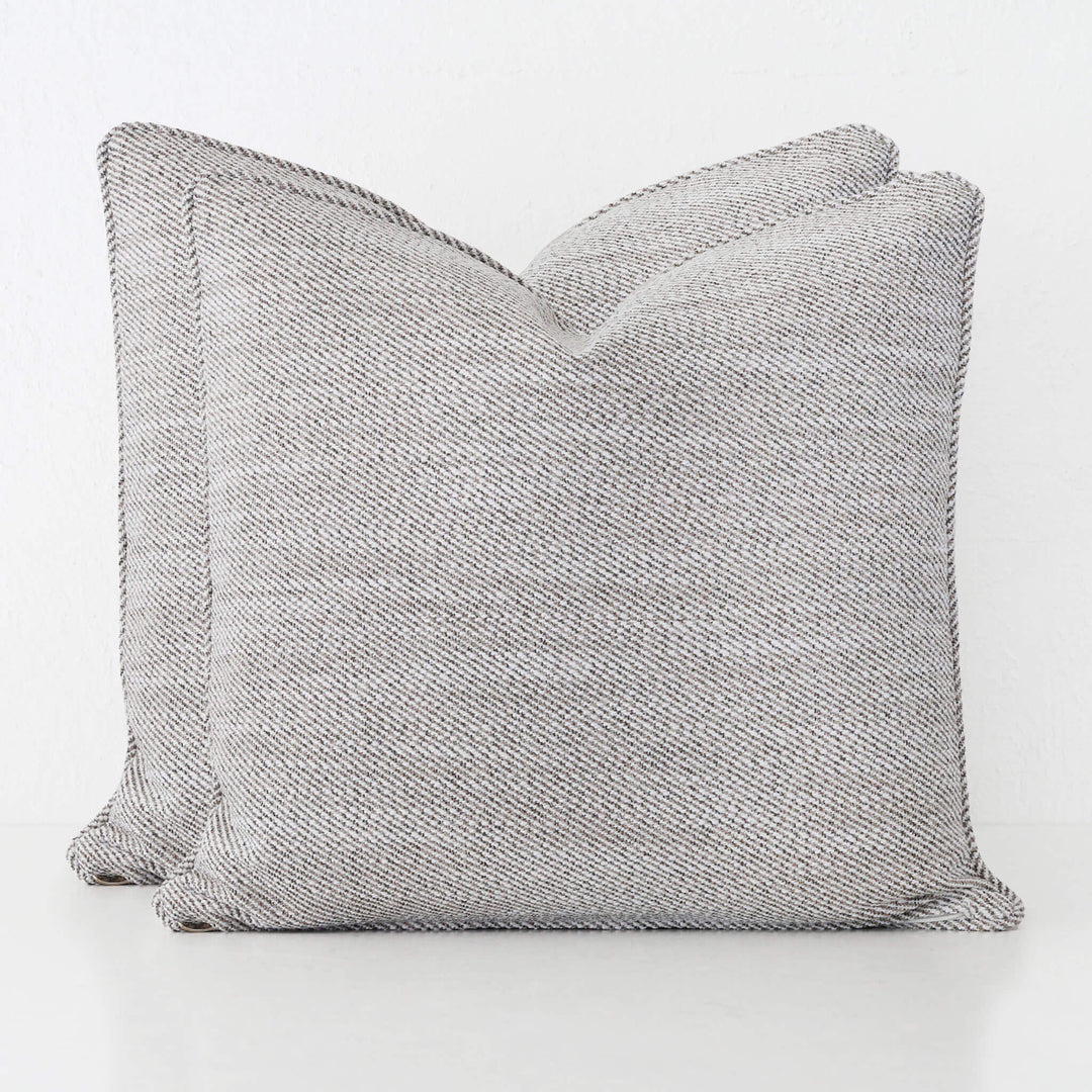 BEZIER HERRINGBONE CUSHION BUNDLE X2  |  60X60  |  HAZELNUT SKIM