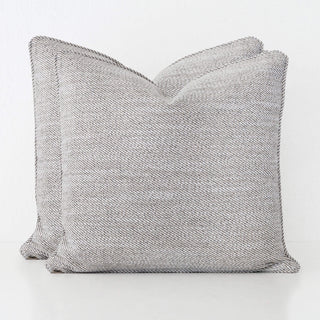 BEZIER HERRINGBONE CUSHION BUNDLE X2  |  60X60  |  HAZELNUT SKIM