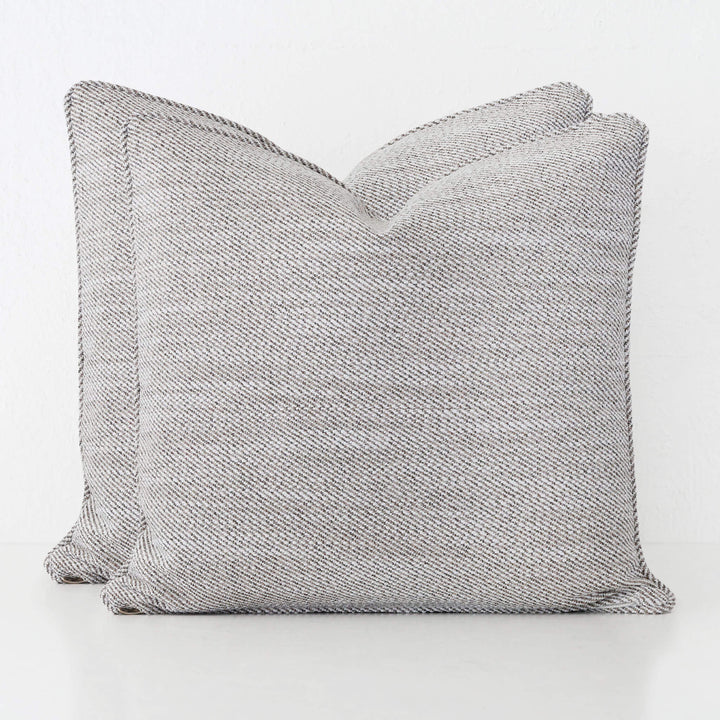 BEZIER HERRINGBONE CUSHION BUNDLE X2  |  60X60  |  HAZELNUT SKIM