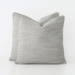BEZIER HERRINGBONE CUSHION BUNDLE X2  |  50X50  |  PISTACHIO LEAF
