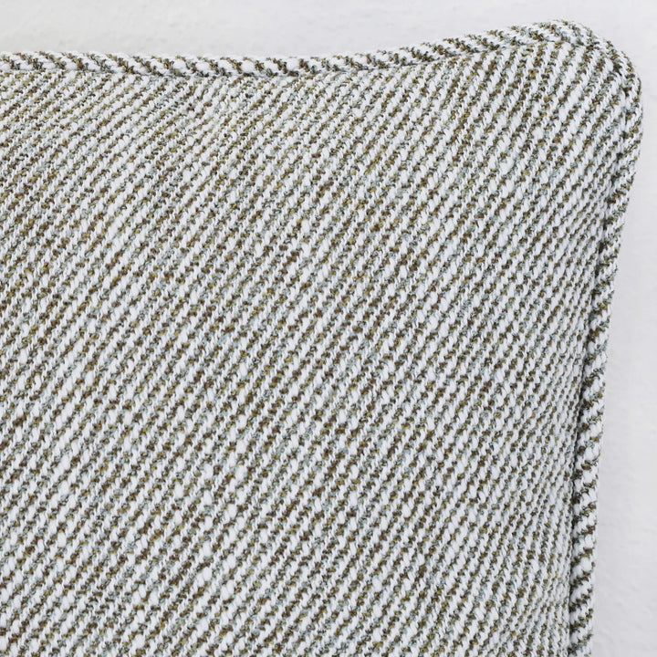 BEZIER HERRINGBONE CUSHION  |  PISTACHIO LEAF  |  CLOSE UP