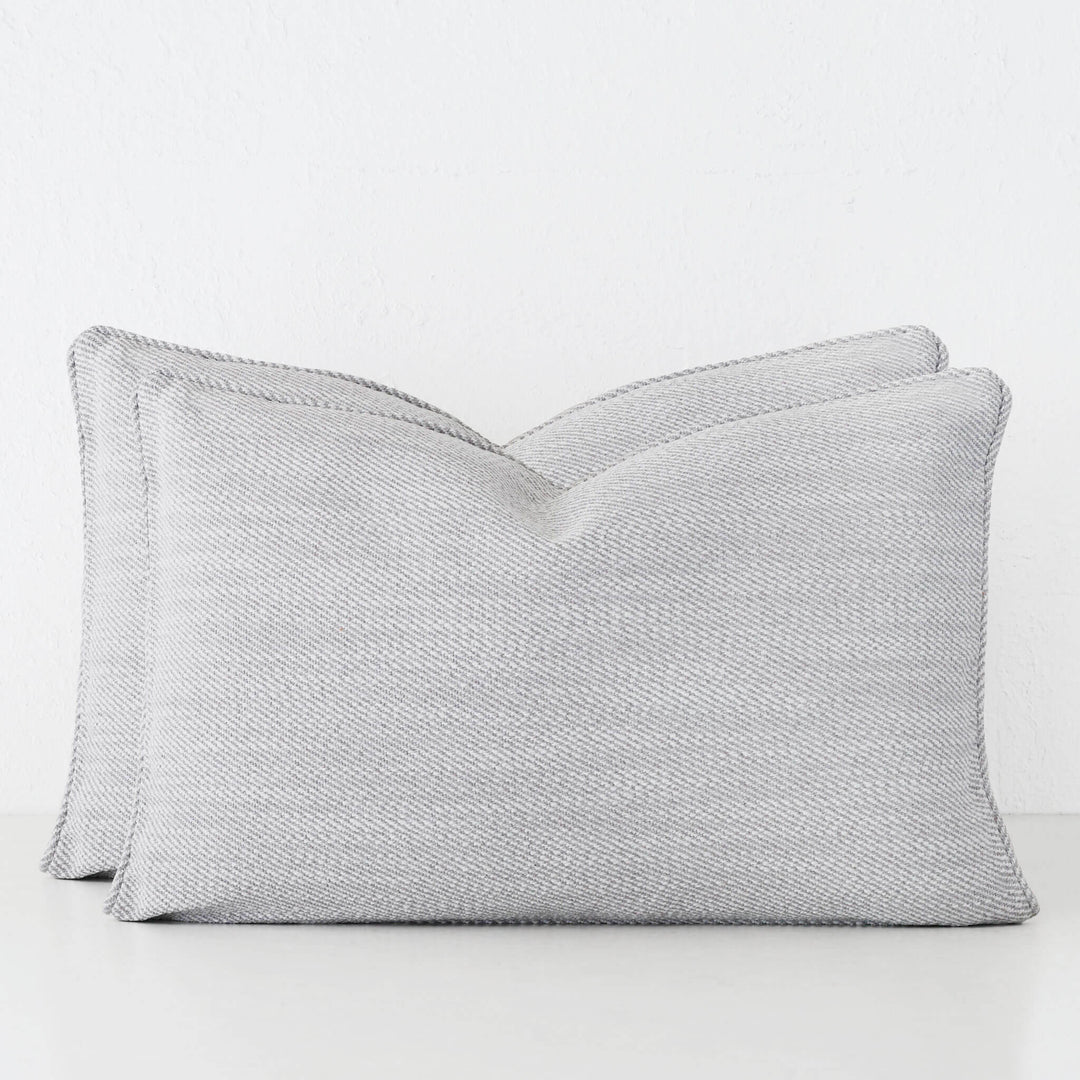 BEZIER HERRINGBONE CUSHION BUNDLE X2  |  60X60  |  SILVER BIRCH