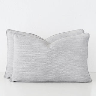 BEZIER HERRINGBONE CUSHION BUNDLE X2  |  60X60  |  SILVER BIRCH