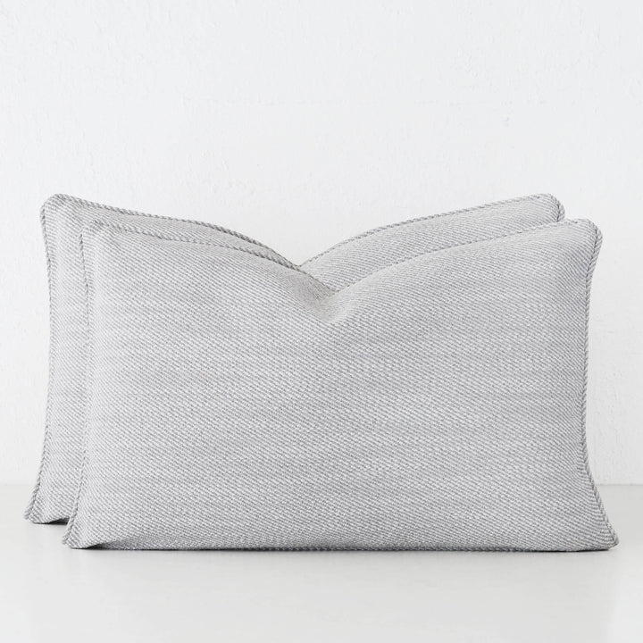 BEZIER HERRINGBONE CUSHION BUNDLE X2  |  60X60  |  SILVER BIRCH