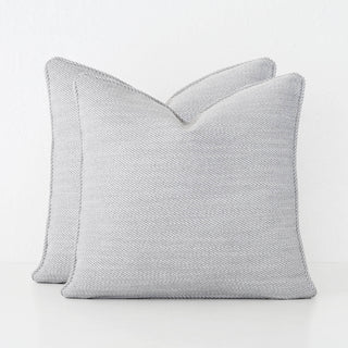 BEZIER HERRINGBONE CUSHION BUNDLE X2  |  50X50  |  SILVER BIRCH