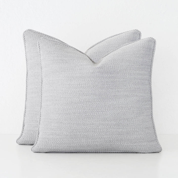 BEZIER HERRINGBONE CUSHION BUNDLE X2  |  50X50  |  SILVER BIRCH