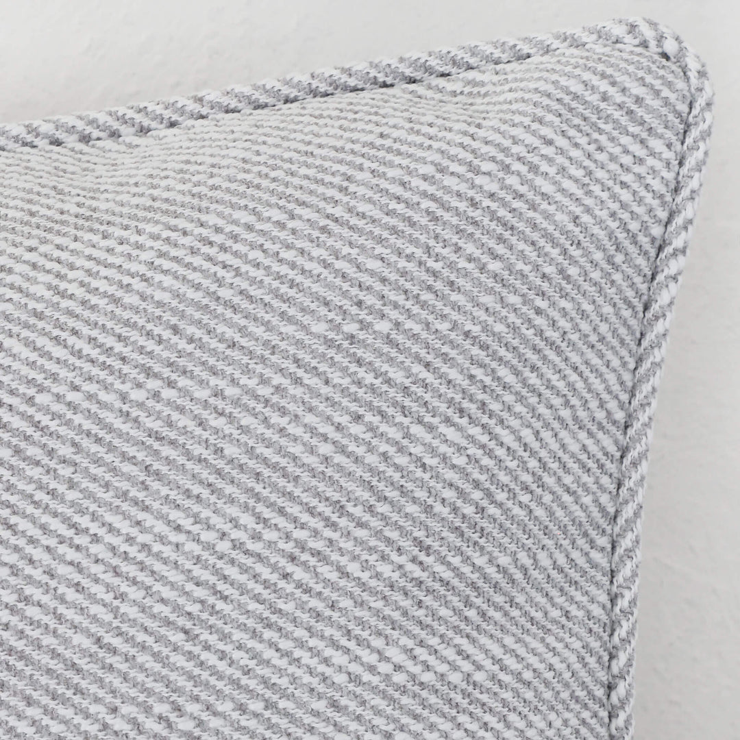 BEZIER HERRINGBONE CUSHION  |  SILVER BIRCH  |  CLOSE UP