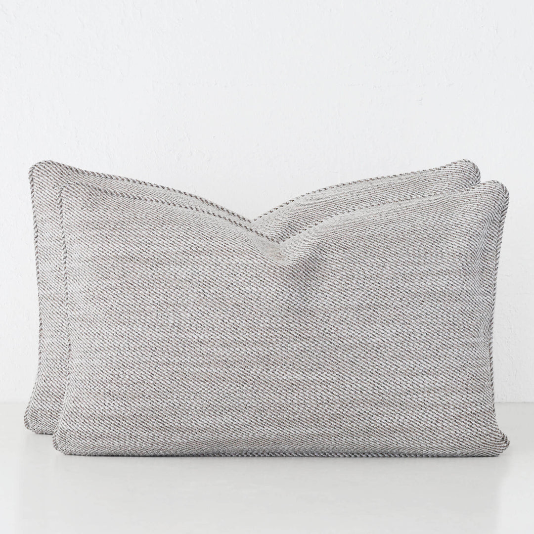 BEZIER HERRINGBONE CUSHION BUNDLE X2  |  40X60  |  HAZELNUT SKIM